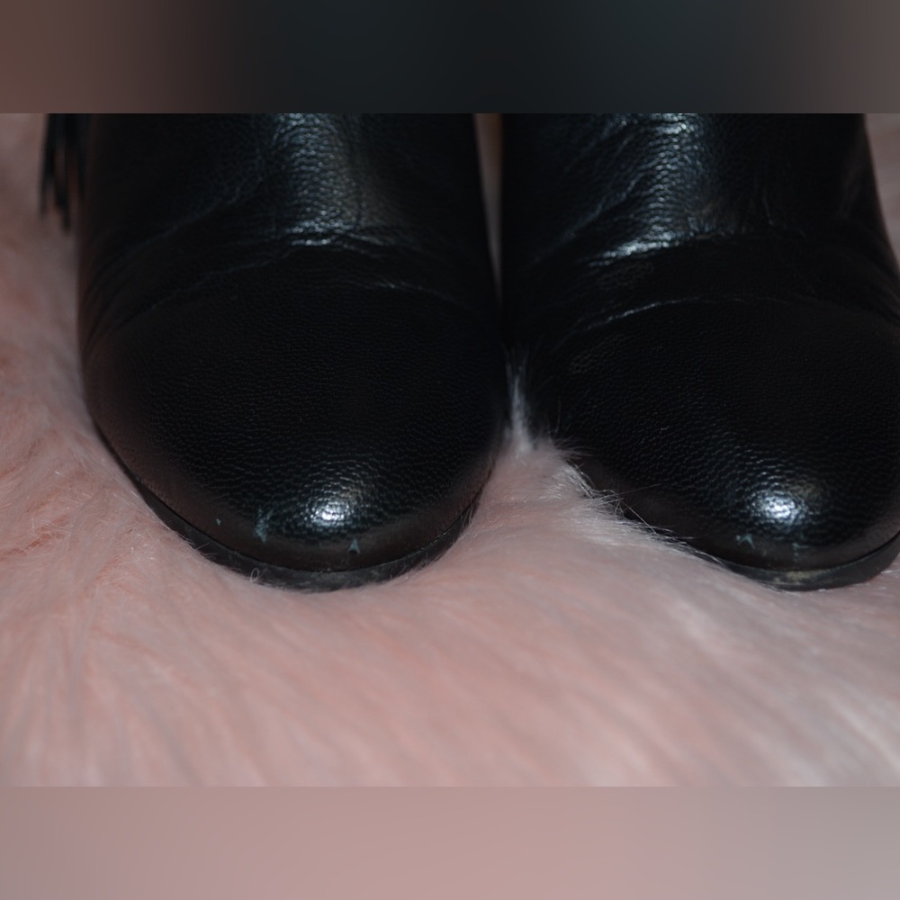 Host PICK 🎆 See by Chloe  Black Wedge Ankle Boots with Fringe - Picture 4 of 16